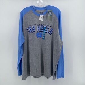 ProEdge UNC Tar Heels Long Sleeve Raglan T-Shirt Grey Blue Women XXL NWT